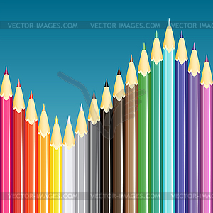 Colorful pencils background.  - vector clip art