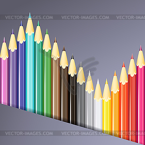 Colorful pencils background.  - vector clipart