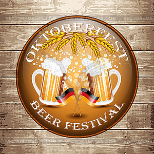 Vintage styled emblem for Oktoberfest festival - royalty-free vector clipart