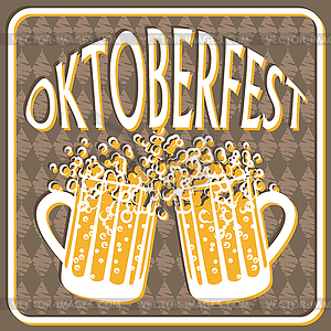 Vintage styled emblem for Oktoberfest festival - vector clipart