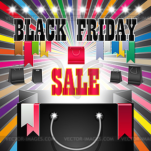 Black Friday sale colorful background - vector clip art