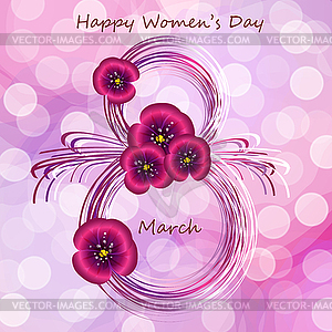 Greeting card for Women s day - stock vector clipart