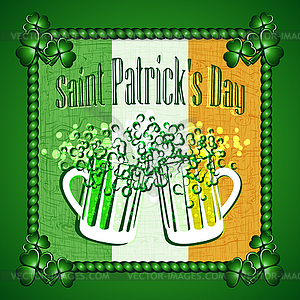 St Patricks Day greeting card background - vector image