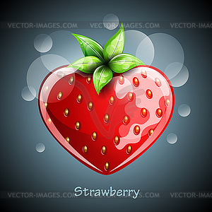 Fresh strawberry on colorful background - vector image