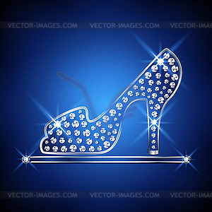 Women shoe decorated with jewels - vector clip art