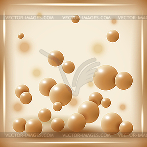 Белые шоколадные шарики на абстрактном фоне - изображение векторного клипарта