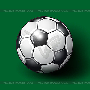 Soccer ball on green background - vector clipart / vector image