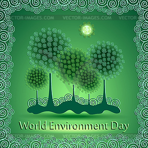 World green environment day background - vector clipart