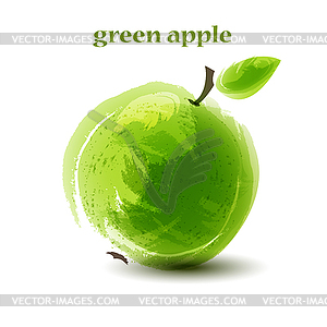 Fresh green apple - vector clipart