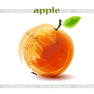 Fresh orange apple - vector image