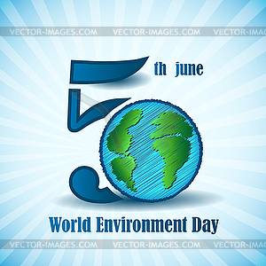 World environment day sign on colorful background - vector image