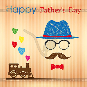 Happy Fathers Day greeting card - vector clipart