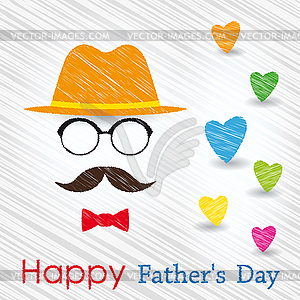 Happy Fathers Day greeting card - vector clip art