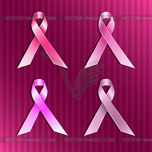 Breast cancer awareness pink ribbons - vector clipart