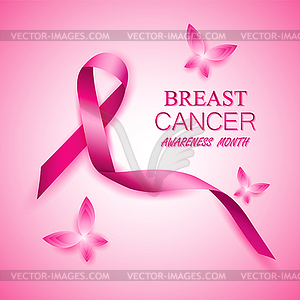 Breast cancer awareness pink ribbons - vector image