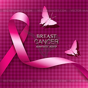 Breast cancer awareness pink ribbons - vector clip art