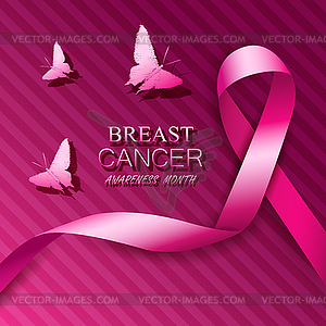 Breast cancer awareness pink ribbons - vector clipart