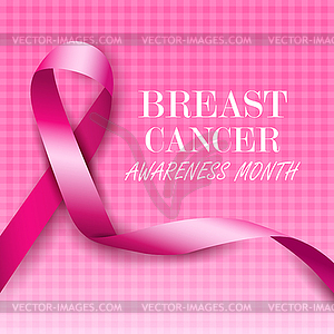 Розовые ленты для выявления рака молочной железы - изображение в векторном виде
