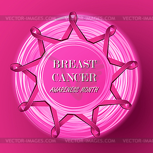 Breast cancer awareness pink ribbons - vector image