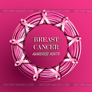 Breast cancer awareness pink ribbons - stock vector clipart