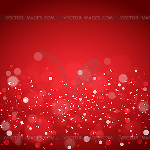 Blurred snowflall on red background.  - vector clip art