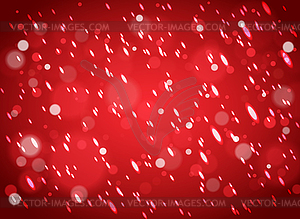 Blurred snowflall on red background.  - vector clipart