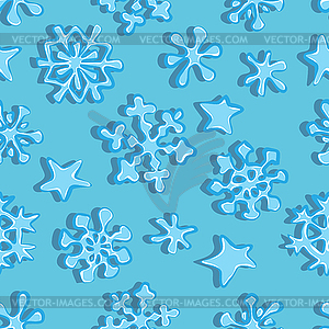 Christmas snowflakes on blue background. Seamless - vector image