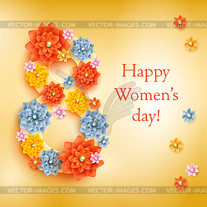 Greeting card for Women s day - vector clip art