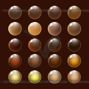 Colorful balls on brown background - vector clipart