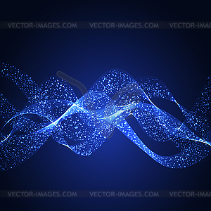 Colorful background with blue curve lines - vector clipart