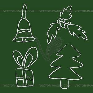 Sketch New Year and Christmas decoration - vector image