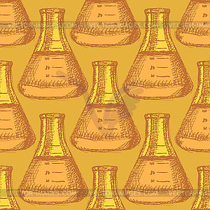 Sketch beaker in vintage style - vector clip art