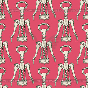 Sketch cute corkscrew in vintage style - vector clipart / vector image