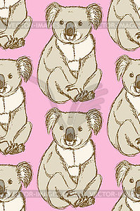 Sketch cute koala in vintage style - vector clip art