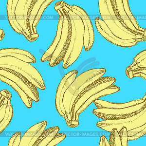 Sketch tasty bananas in vintage style - royalty-free vector image