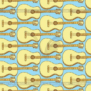 Sketch guitar musical instrument - vector clip art