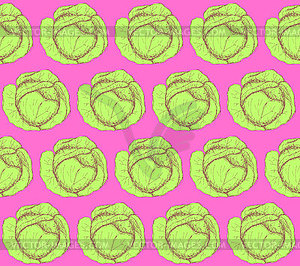 Sketch tasty cabbage in vintage style - vector clipart / vector image