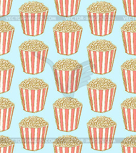 Sketch pop corn in vintage style - vector clipart