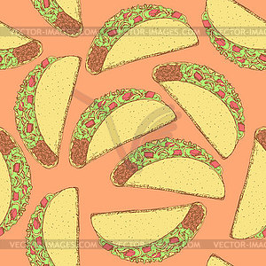 Sketch mexican taco in vintage style - vector image