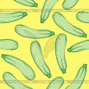 Sketch tasty zucchini in vintage style - vector clip art