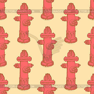 Sketch fire hydrant in vintage style - vector image