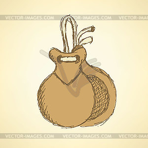 Sketch spanish castanet in vintage style - vector image