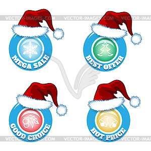 Hot price and offers seasonal new year sale badges - vector image