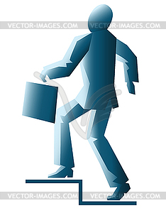 Simplified businessman with briefcase - vector clipart