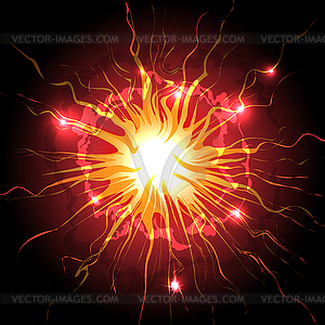 Explosion in sky - color vector clipart