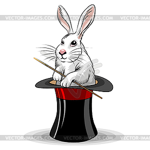 Rabbit in hat - vector image