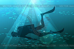 Scuba diver - vector image