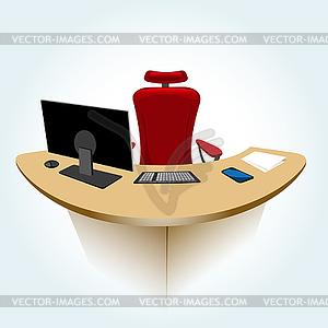 Working place - color vector clipart