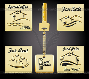 Real Estate badge set - vector image