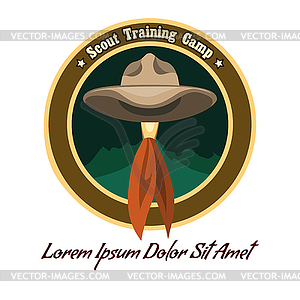 Scout camp logo - vector clipart